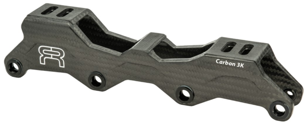 carbon frame for inline skates of the brand FR for a flat set up of 4 wheels of 80 mm diameter